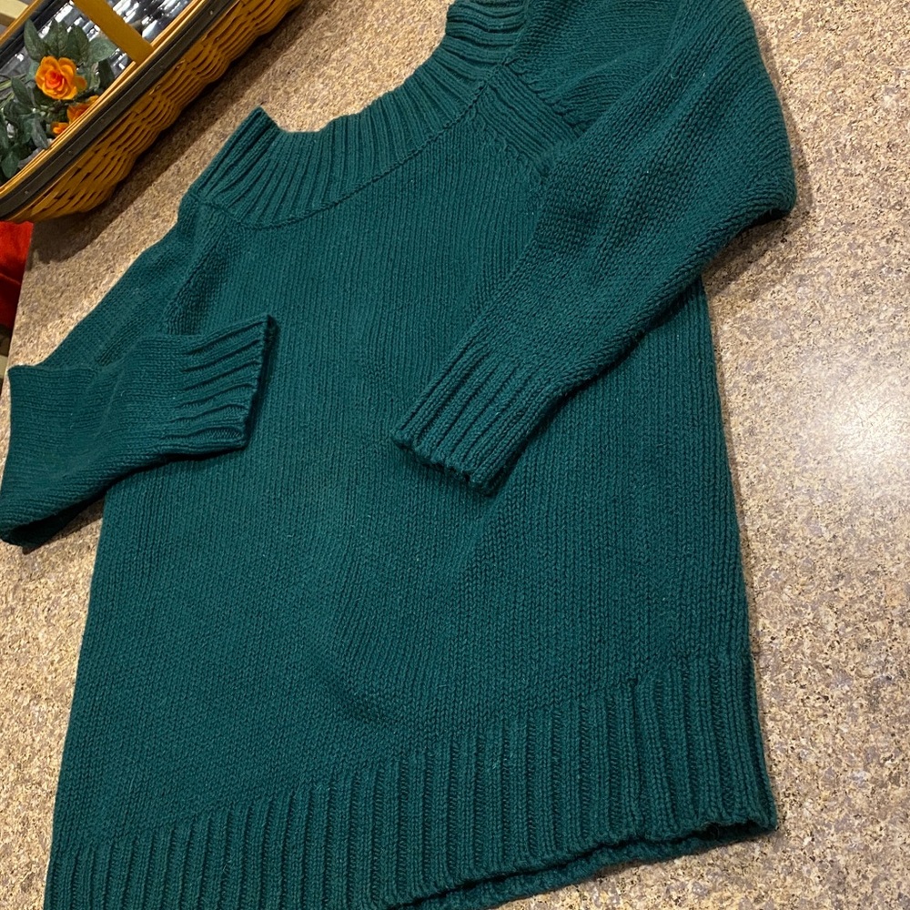 Express Tricot Green Sweater S/1 Fair Used Condition